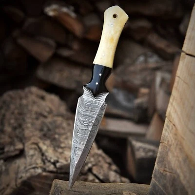 DAMASCUS Hoja de Doble Borde Daga de Caza Supervivencia CUCHILLO Zanja de Combate Táctico Foto 1 de 4