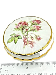 DC Limoges Trinket Box Rosa Rosa Bouquet Porcellana Marcato DC France - Foto 1 di 6