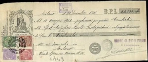 Cambiale con marche da bollo fronte e retro ca 049 - Foto 1 di 2