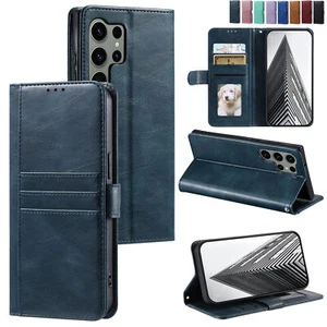 Flip Card Wallet Leather Phone Case For Samsung S24 S23 FE S22 S21 S20 Ultra  - Picture 1 of 20