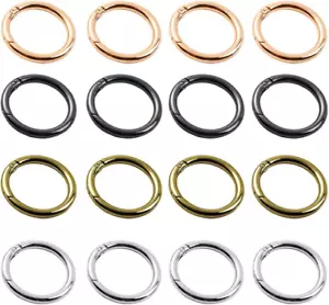 Spring O Rings, Alloy Trigger round Carabiner Clip Snap Buckles for Keyrings Buc - Picture 1 of 4