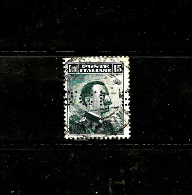 Rare Italy 1917, Italian Colonies-China Tientsin 6c on 15c, "B.C.I." Perfin, U - Image 1 of 2