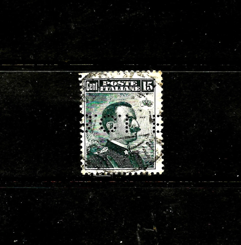 Rare Italy 1917, Italian Colonies-China Tientsin 6c on 15c, "B.C.I." Perfin, U - Image 1 of 2