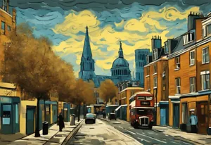 London Landcape Van Gogh Poster or Canvas, A0 A1 A2 A3 A4, Wall Art, Living room - Picture 1 of 9