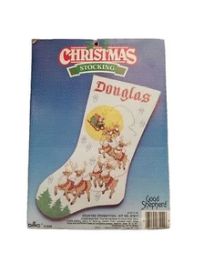 Good Shepherd Counted Cross Stitch Kit Christmas Stocking Santa Reindeer #87211 - Picture 1 of 9