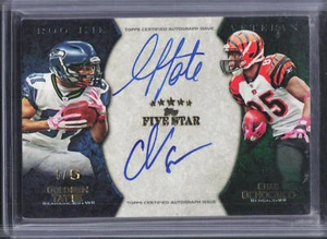 2010 Topps Five Star Golden Tate / Chade Ochocinco Dual Auto #/5 ON CARD - Picture 1 of 2