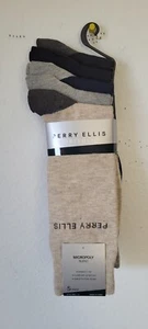 Perry Ellis Portfolio Men's 5-Pairs Micropoly Blend Crew Socks. (155). - Picture 1 of 6