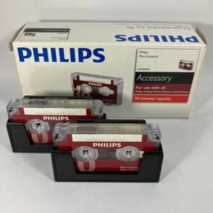 2x Mini Cassette LFH0005 PHILIPS Vierges Neuves pour Dictaphone Pocket Memo LFH - Photo 1/2