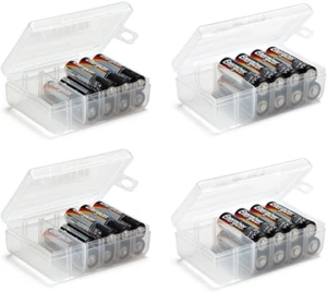 Set of 4 - Two AA and Two AAA Battery Storage Box, Battery Storage Case, Battery - Picture 1 of 5
