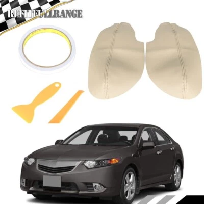 Cubierta apoyabrazos panel puerta sintético cuero beige para Acura TSX 2009 2010-2014 Foto 1 de 4
