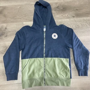 Converse All Star Boys Full Zip Hoodie Jacket size L 12-13 Years Old Blue Green - Picture 1 of 5