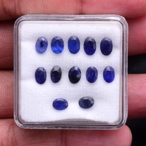 12 Stck. Natürlicher Blauer Saphir 5,02 mm-5,81 mm Oval Facettiertschliff Lose Edelsteine Posten - Bild 1 von 7