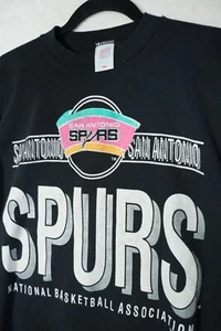 San Antonio Spurs Logo 7 Vintage NBA Basketball Sweatshirt Women's Large Black - Picture 1 of 11