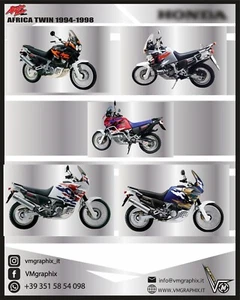 ADESIVI AFRICA TWIN XRV750 xr v 1994 1998 ADESIVI GRAFICHE STICKERS DECALS - Foto 1 di 6