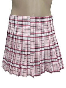 No Boundaries NOBO Pink Plaid Pleated Skirt Plus Sz XXL Y2K Princess Grunge - Picture 1 of 9