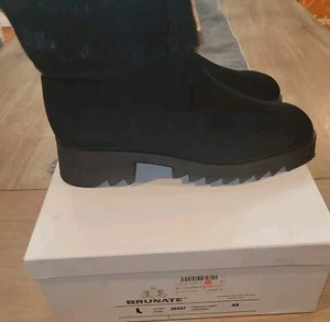 Brunate 38457 Uschanka Farbe Schwarz Wildleder Stiefel Größe 45 / USA 13 Damen. Neu mit Karton. - Bild 1 von 19
