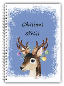 NEW A5 CHRISTMAS NOTES REINDEER SNOWMAN NOTEBOOK LINED PLAIN 100 PAGES GIFT - Picture 1 of 6