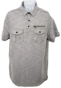 Polo Shirt Rock and Republic da uomo grande grigio L manica corta cerniera tasca casual - Foto 1 di 8