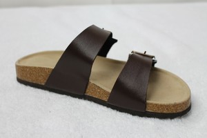 Unbranded Manmade Material Brown Strap Buckled Sandals Size - 7 M