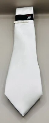 NWT J Ferrar Solid White 100% Silk Men’s Necktie Tie - Image 1 of 3