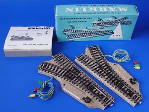 Märklin H0 - 5117 - Paar gerade Weichen - Gleis M - Karton // sehr guter Zustand - Bild 1 von 2