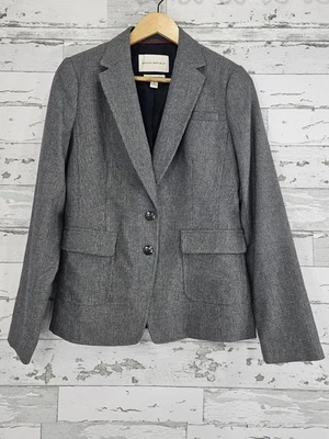 Banana Republic Italian Wool Blend Two Button Blazer Womens 6 Gray Blue - Image 1 of 4