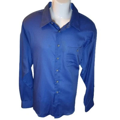 Camisa de vestir Yves Saint Laurent XL 17,5 36/37 púrpura azul resistente a las arrugas bolsillo Foto 1 de 4