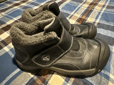 KEEN молодежи размер 6 Kootenay из черной кожи середины ботинки искусственного меха зима  - Изображение 1 из 4