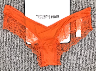 Victoria's Secret Very Sexy NWT Medium Orange Lace Trim High Leg Cheeky Panty - Image 1 of 4