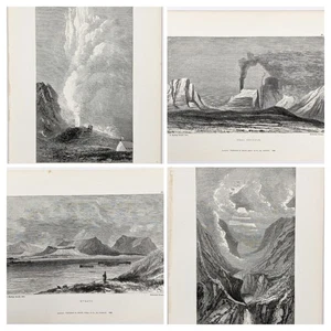 4 1863 ICELAND Engraved Views S. BARING GOULD - MYVATN - OXNADULAR - GEYSER - Picture 1 of 5