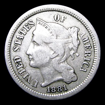 1881 Copper Nickel Three Cent Piece ---- Nice Condition Coin ---- #770M - Image 1 of 2