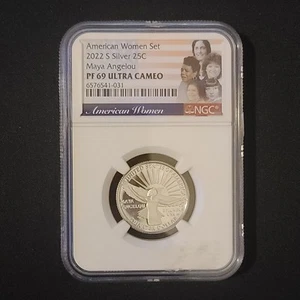 2022 S Silver Quarter 25C Maya Angelou Limited Edition NGC PF69 Ultra Cameo - Picture 1 of 2