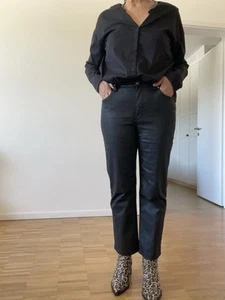 MNG Jeans 7/8 Gr 40, Schwarz Glanz , Geölte Optik , Elegant, Neu - Bild 1 von 5