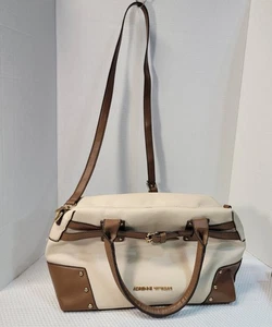 Adrienne Vittadini Umhängetasche/Schultertasche creme braun Kunstleder Style - Bild 1 von 9
