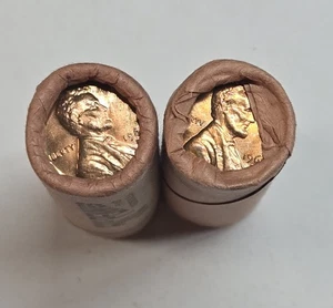 1960 P & D Lincoln Cents  Original Bank wrapped rolls Uncirculated   A-377 - Picture 1 of 3