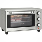HOMCOM Mini Oven 21L Electric Grill w/ Adjustable Temp 1400W, Silver Tone