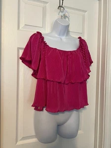 SIMPLY SOUTHERN NWT PINK PLEATED SHORT TOP SZ LARGE - Picture 1 of 6