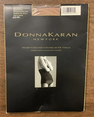 Donna Karan Sheer Satin Waist Cincher Hosiery Pantyhose Nude Size Small NIP - Image 1 of 4