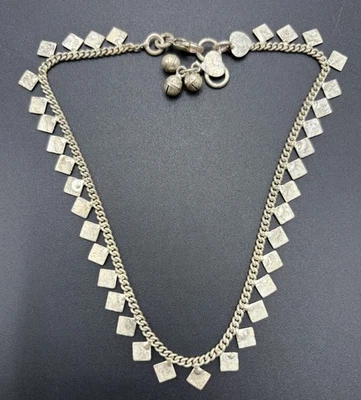 Tobillera borla vintage de plata de ley 925 11 gramos Y19 de 11" Foto 1 de 4