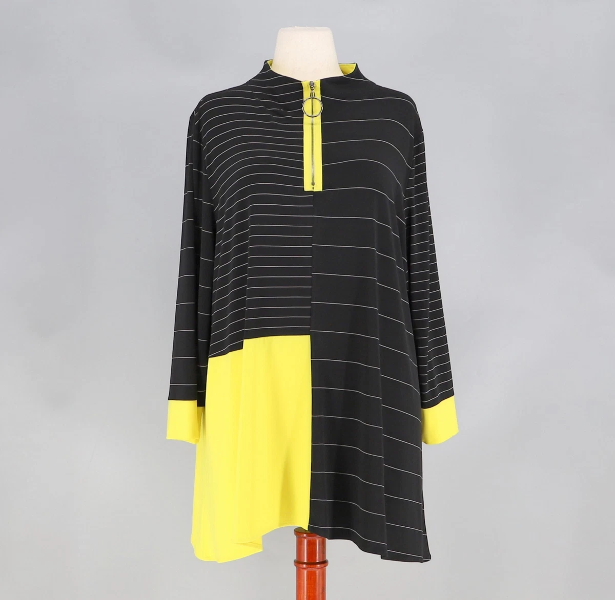 Women's Color Block Tunic Top | Long Sleeve, Loose Fit & Side Twist Knot - Cute Blouse For Fall/Winter - View #14