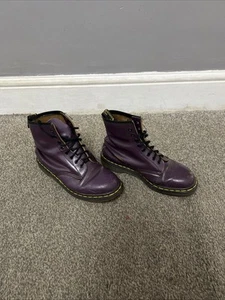 Dr. Martens Vintage Purple leather 6 Inch Combat Boots Made In England Size UK 7 - Picture 1 of 15