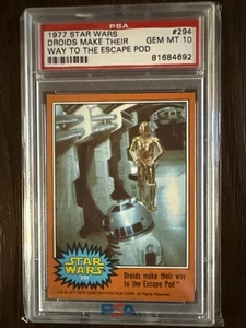 PSA 10 1977 Topps Star Wars Droids Make Their Way to the Escape Pod Gem Mint 294 - Picture 1 of 2