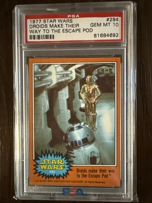 PSA 10 1977 Topps Star Wars Droids Make Their Way to the Escape Pod Gem Mint 294 - Image 1 of 2