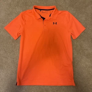 Under Armour Boys YXL HeatGear Loose Orange Polo Short Sleeve Shirt - Picture 1 of 2