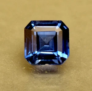 Lab Grown Blue Sapphire Certified Square Cut 5 Ct Loose Gemstone For Ring - Picture 1 of 5