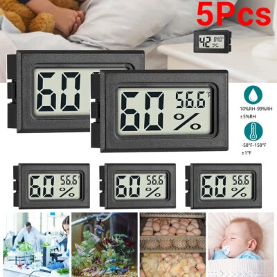 5PCS Digital LCD Indoor Temperature Humidity Meter Thermometer Hygrometer Tester - Image 1 of 4
