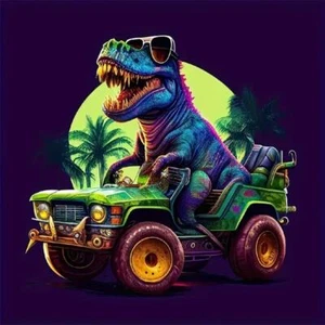 Dinosaurio arte diamante tomando un paseo 8 X 8 en materiales incluidos adulto - Imagen 1 de 6