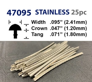 25 Piece Set - Jescar Stainless Steel Fretwire #47095 - Oversize Medium Gauge - Picture 1 of 2