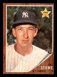 1962 Topps Baseball #291 Hal Stowe VG/EX