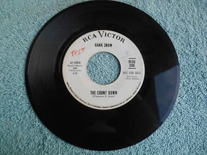 HANK SNOW  THE COUNT DOWN / ISLE OF SICILY 45 RPM RARE PROMO RECORD RCA VICTOR - Picture 1 of 8